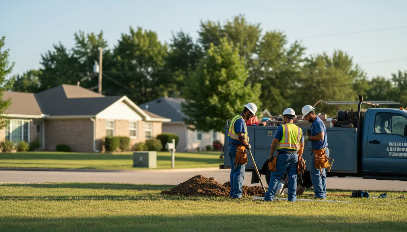Residential water line and bathroom plumbing service in Doylestown, PA